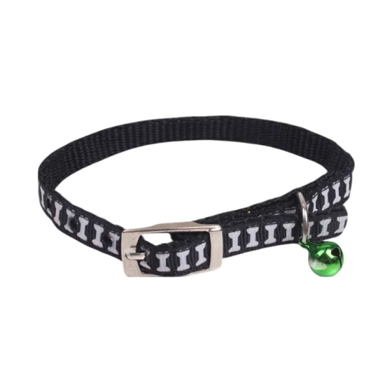 Περιλαίμιο με Καμπανάκι για Γάτες W1.0*L21-28cm Μαύρο