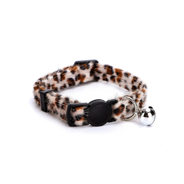 Περιλαίμιο με Καμπανάκι και Animal Print Jaguar για Γάτες W1.0*L20-30cm