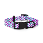 Πλεκτό Περιλαίμιο για Σκύλους W1.5*L21-35cm Medium Τιρκουάζ/Μώβ/Άσπρο
