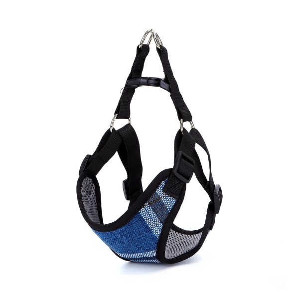 Σαμαράκι για Σκύλους με Σχέδιο Καρό Neck 43-50*Chest 45-60cm Small Μπλέ