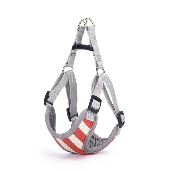 Σαμαράκι με Σχέδιο Stripes για Σκύλους Neck 60-74*Chest 63-85cm Large Κόκκινο