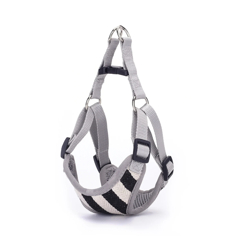 Σαμαράκι με Σχέδιο Stripes για Σκύλους Neck 60-74*Chest 63-85cm Large Μαύρο