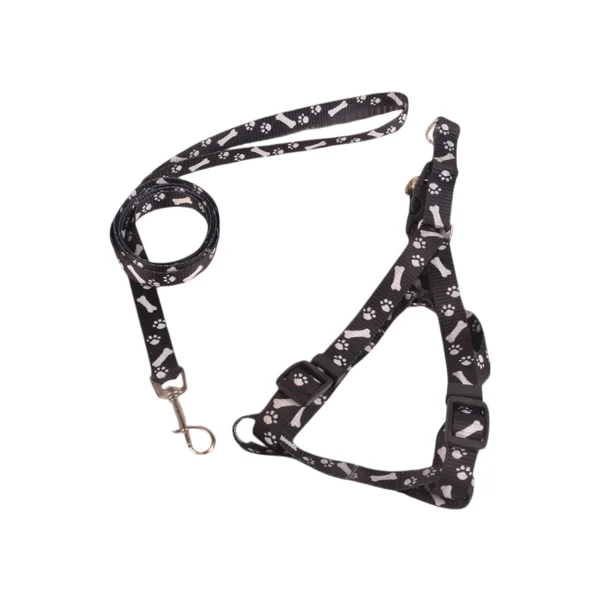 Σετ Σαμαράκι W1.0*L25-40cm και Οδηγός W1.0*L120cm για Σκύλους Small Μαύρο