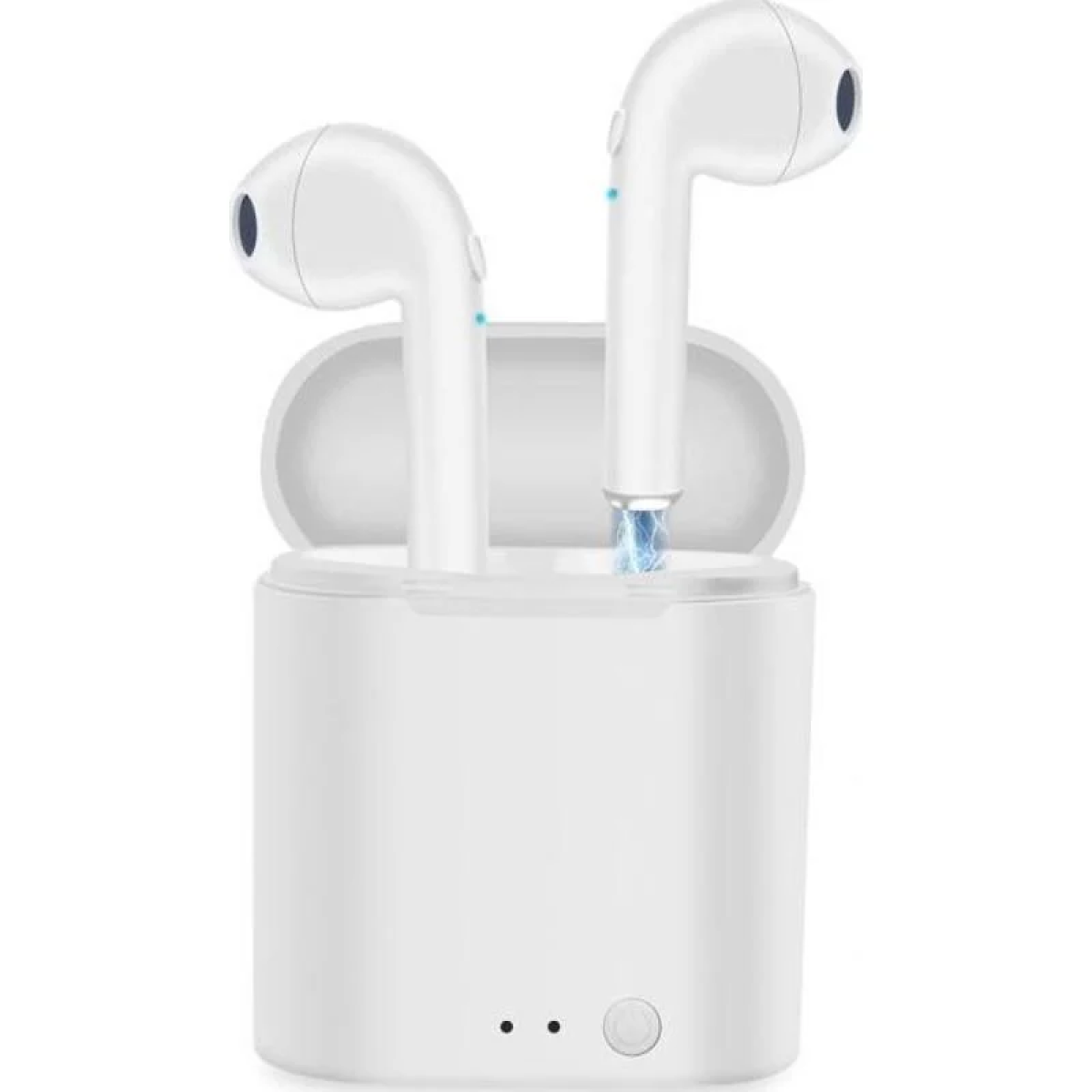 i7 Mini Earbud Bluetooth Handsfree Ακουστικά με Θήκη Φόρτισης Λευκά
