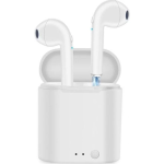 i7 Mini Earbud Bluetooth Handsfree Ακουστικά με Θήκη Φόρτισης Λευκά