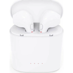 i7 Mini Earbud Bluetooth Handsfree Ακουστικά με Θήκη Φόρτισης Λευκά