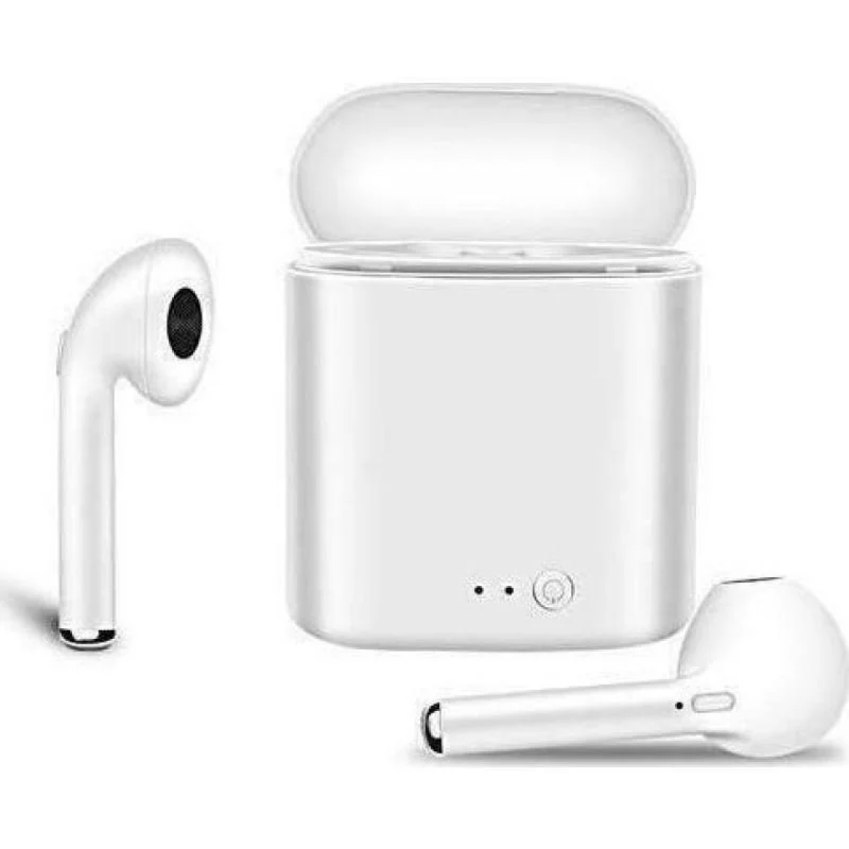 i7 Mini Earbud Bluetooth Handsfree Ακουστικά με Θήκη Φόρτισης Λευκά