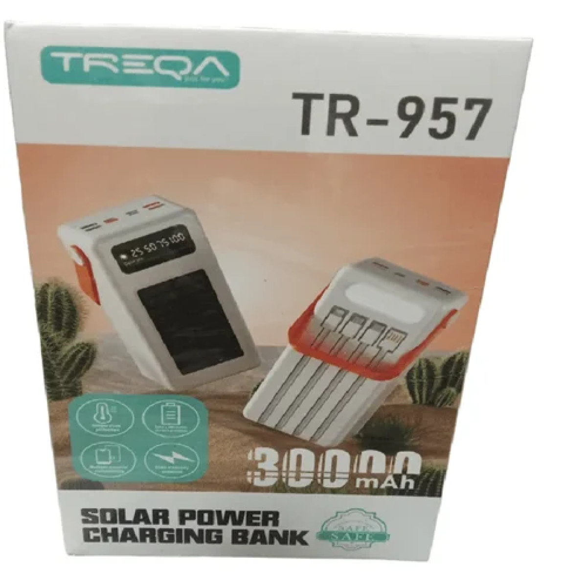 Ηλιακό Power Bank 30000mAh Treqa TR-957 λευκό - Image 3