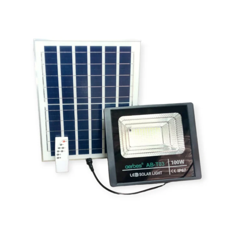 Ηλιακός Προβολέας LED με Τηλεχειριστήριο 100W AB-T03 Aerbes