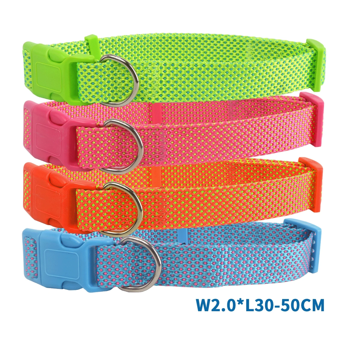 Περιλαίμιο για Σκύλους με Polka Dot Σχέδιο W2.0*L30-50cm Large Ρόζ