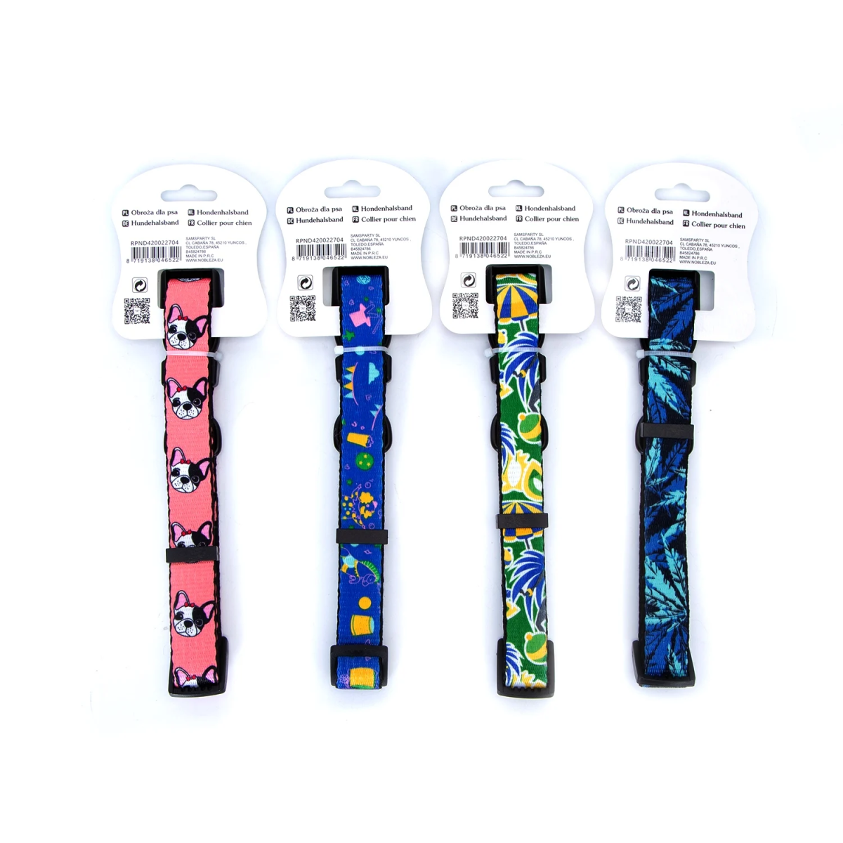 Περιλαίμιο για Σκύλους με Σχέδιο Tropical W2.0*L30-50cm Medium Ρόζ