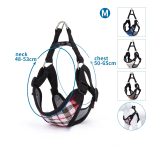 Σαμαράκι για Σκύλους με Σχέδιο Καρό Neck 48-53*Chest 50-65cm Medium Καφέ