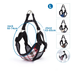 Σαμαράκι για Σκύλους με Σχέδιο Καρό Neck 60-74*Chest 63-85cm Large Μπλέ