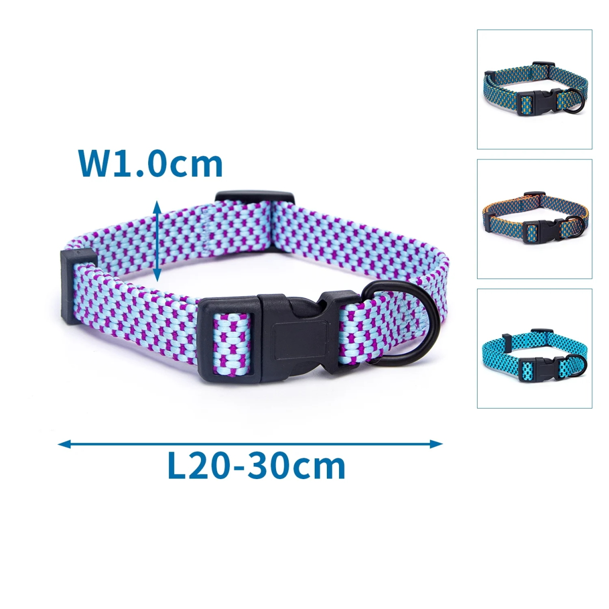 Περιλαίμιο για Σκύλους W1.0*L20-30cm Small Γαλάζιο/Μώβ