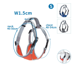 Σαμαράκι για Σκύλους με Ανακλαστική Επένδυση W1.5*Neck:40-50*Chest:40-54cm Small Πορτοκαλί