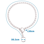 Αλυσίδα Περιλαίμιο για Σκύλους D0.3*L50cm Medium Ασημί