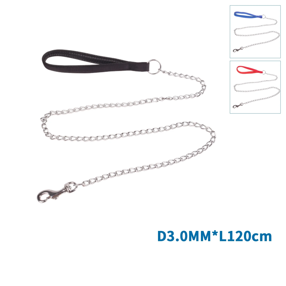 Αλυσίδα Οδηγός για Σκύλους D0.3*L120cm Small Μαύρο