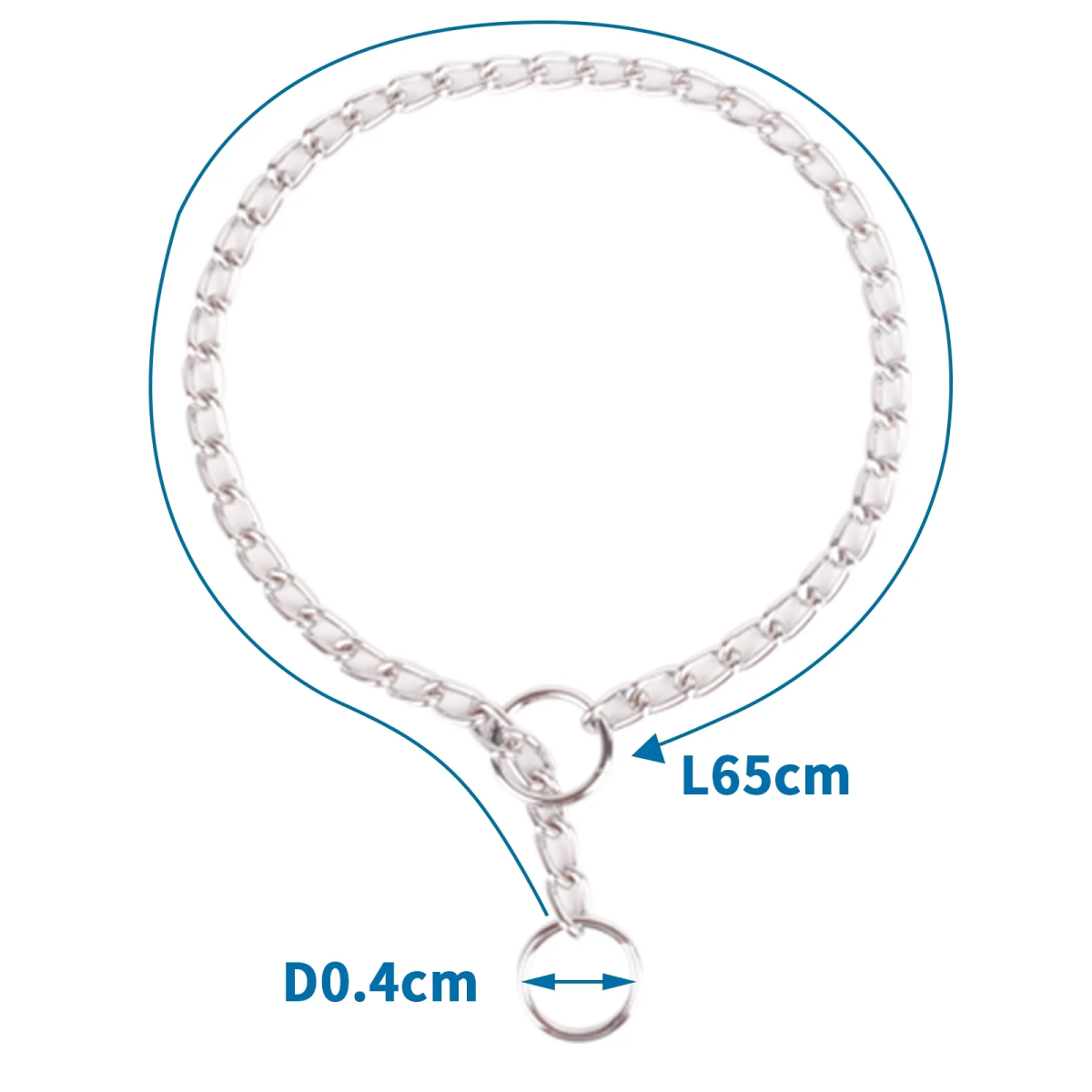 Αλυσίδα Περιλαίμιο για Σκύλους D0.4*L65cm XLarge Ασημί