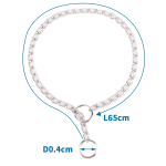 Αλυσίδα Περιλαίμιο για Σκύλους D0.4*L65cm XLarge Ασημί