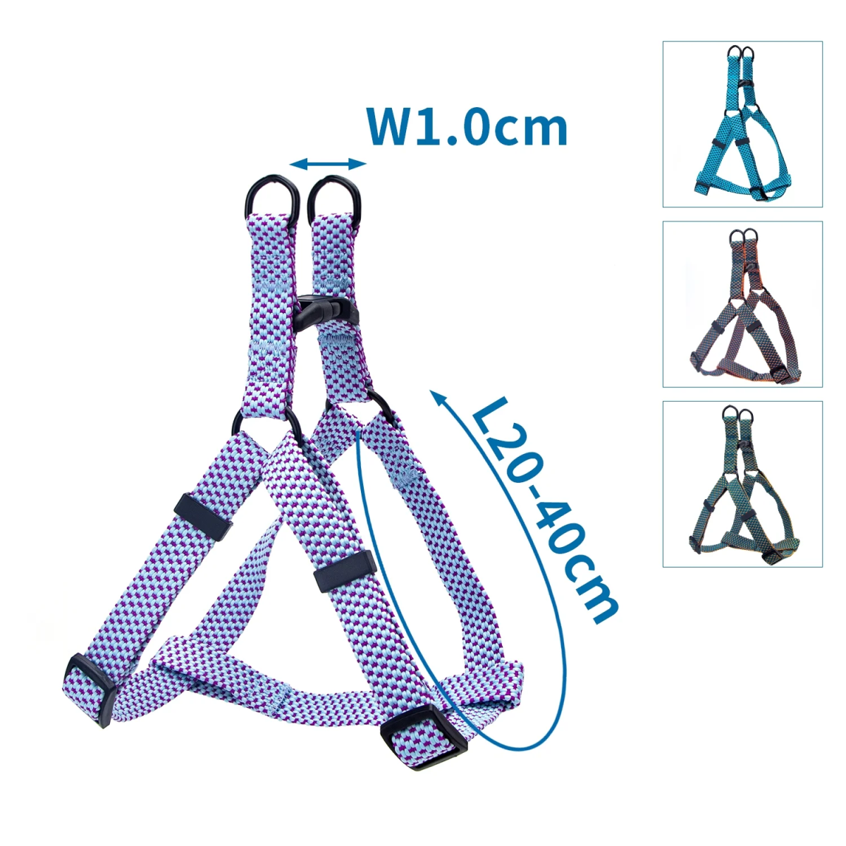 Τριγωνικό Σαμαράκι για Σκύλους W1.0*L20-40cm Small Γαλάζιο