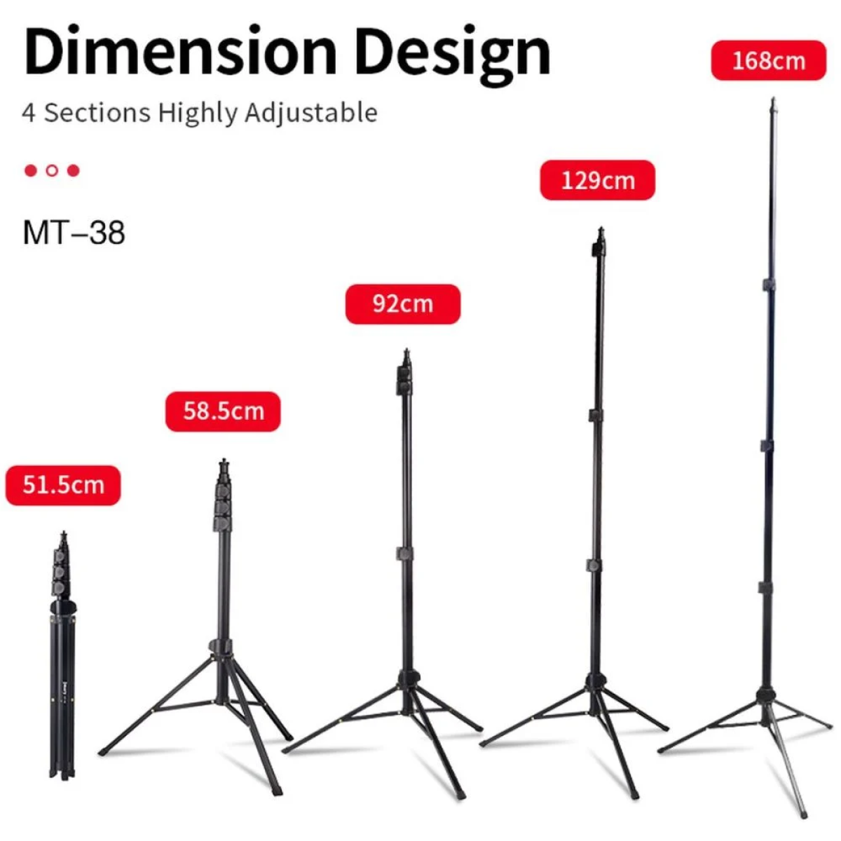 Jmary MT-38 Selfie Stick Τρίποδο Κινητού Μαύρο