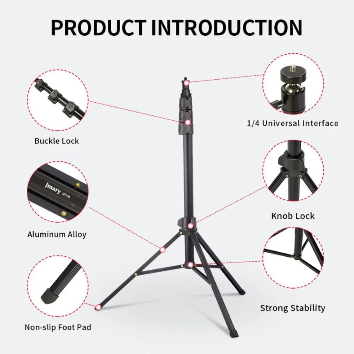 Jmary MT-38 Selfie Stick Τρίποδο Κινητού Μαύρο