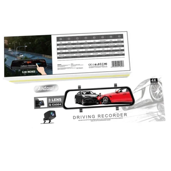 Κάμερα DVR αυτοκινήτου με οθόνη 9.66" Andowl Q-CA504 μαύρη