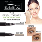 Μολύβι Φρυδιών Microblading Διαρκείας Αδιάβροχο Bella Brow - μαύρο