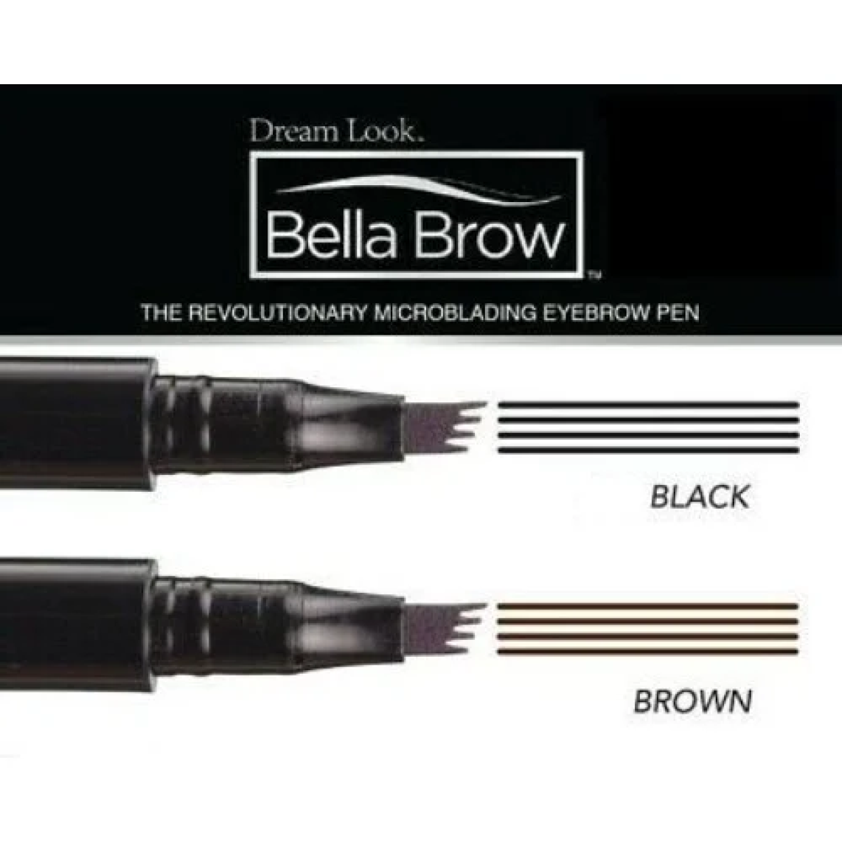 Μολύβι Φρυδιών Microblading Διαρκείας Αδιάβροχο Bella Brow - μαύρο