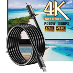 Moxom MX-AX60 Καλώδιο USB Type-C σε Type-C, 4K, PD 60W, 10Gbps, 2m, Μαύρο
