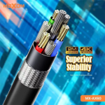 Moxom MX-AX60 Καλώδιο USB Type-C σε Type-C, 4K, PD 60W, 10Gbps, 2m, Μαύρο