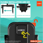 MOXOM MX-VS125 Βάση Κινητού για Αεραγωγό Αυτοκινήτου με Ρυθμιζόμενα Άγκιστρα & Περιστροφή 360°