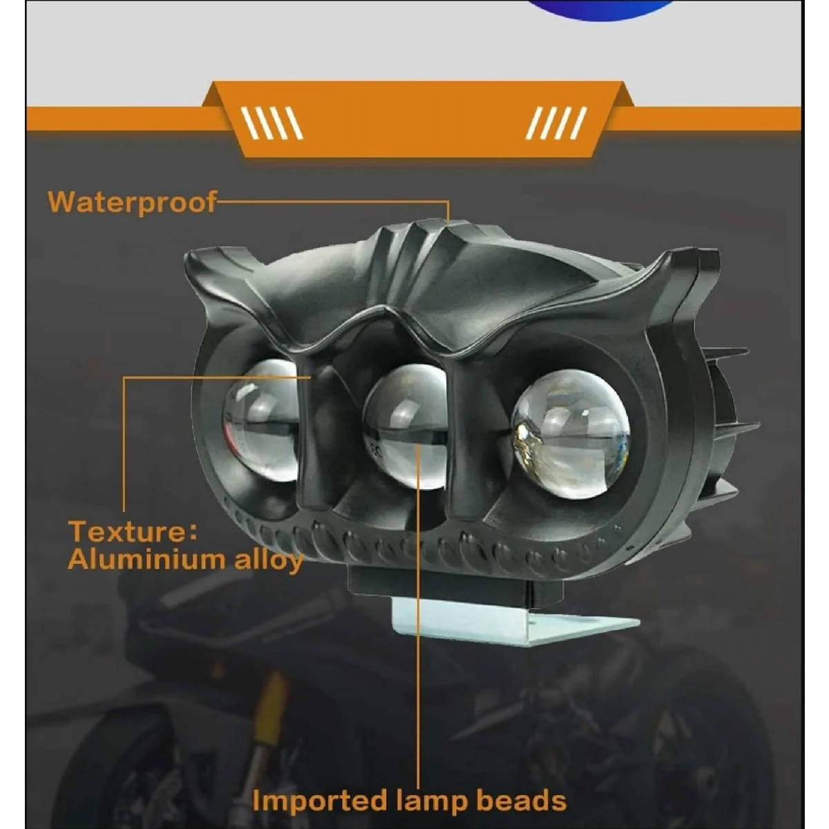 Owl Shape 4 LED Προβολάκι Ομίχλης Universal 3 Led