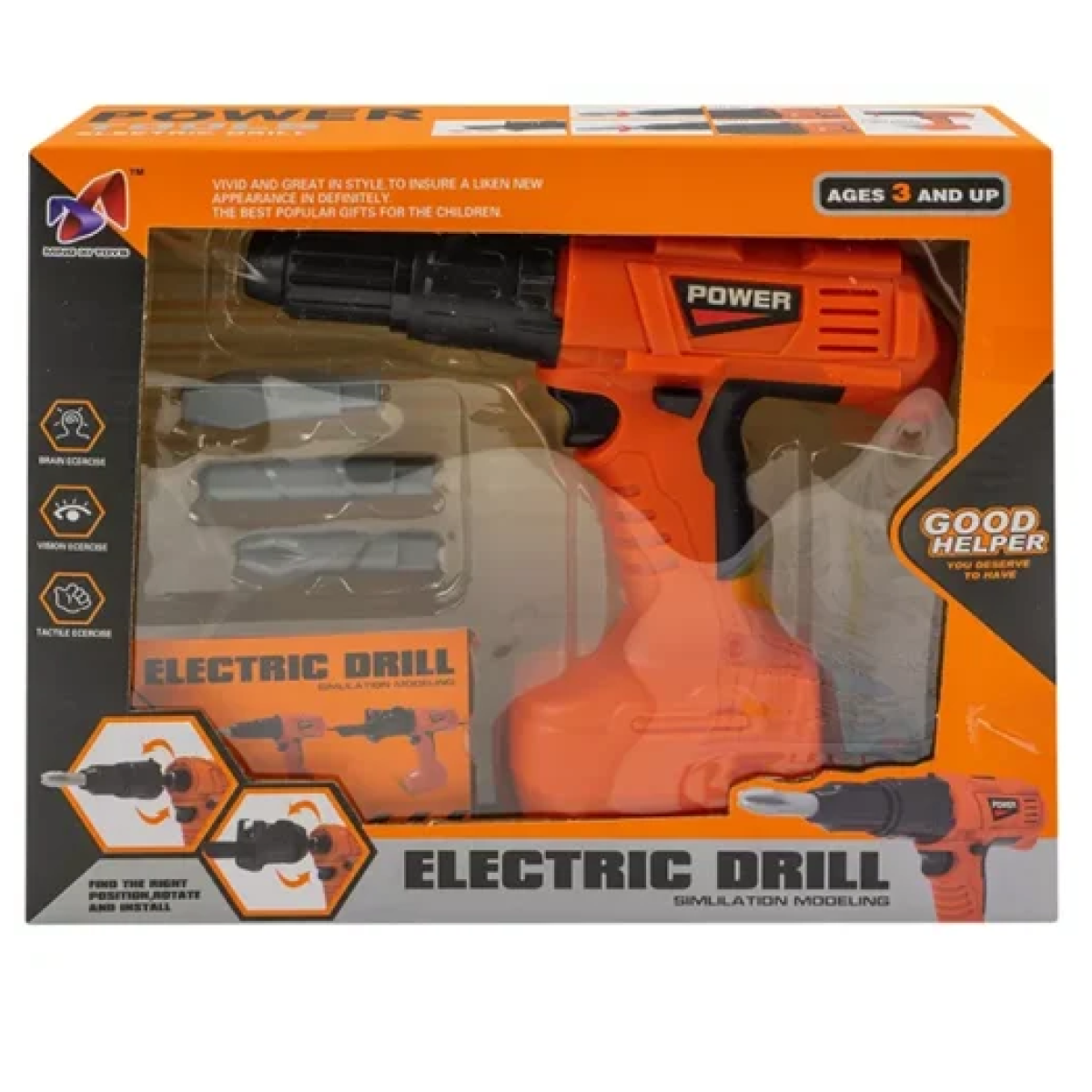 Παιδικό ηλεκτρικό τρυπάνι - Electric Drill πορτοκαλί MX-116 - Image 2