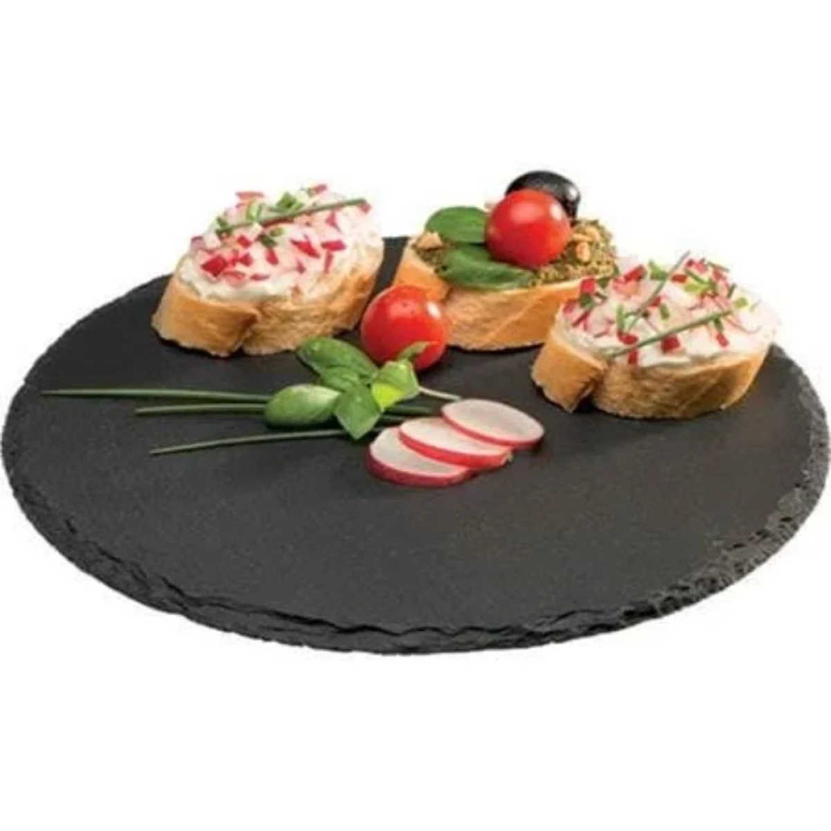 Πλατώ Σερβιρίσματος Σχιστόλιθος 2407361 Φ25cm Μαύρο