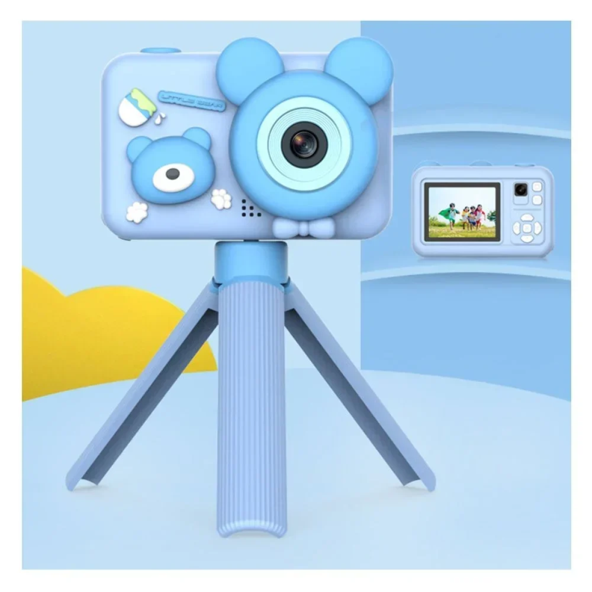 Ψηφιακή Φωτογραφική Μηχανή Ποντίκι για Παιδιά D32 Με Τρίποδο Μπλε
