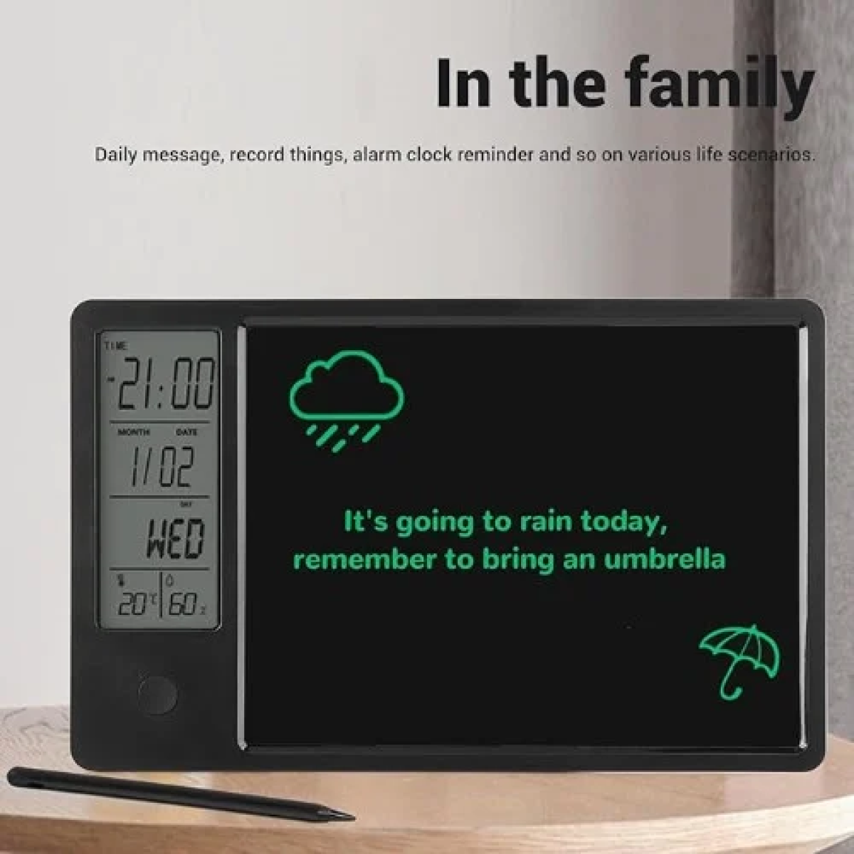 Ψηφιακό ημερολόγιο LCD με SMART σκίτσο για σχέδιο / γραφή με LCD 10" - Μαύρο