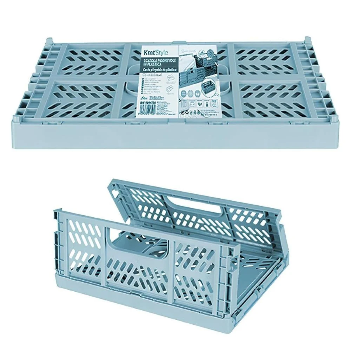 Πτυσσόμενο καλάθι αποθήκευσης θαλασσί 2001755