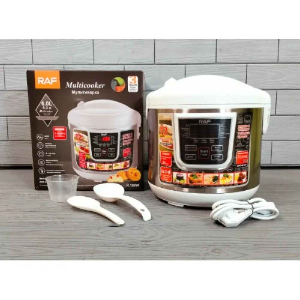 RAF Ηλεκτρικός Πολυμάγειρας 6L 900W R.166 Λευκό