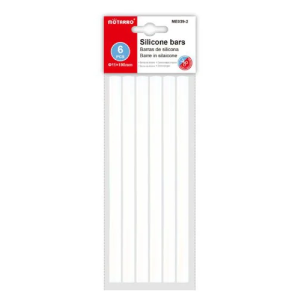 Ράβδοι Σιλικόνης Διαφανείς 11mm x 19 cm 6τεμ. για Πιστόλι Θερμοκόλλησης Μotarro ME039-2