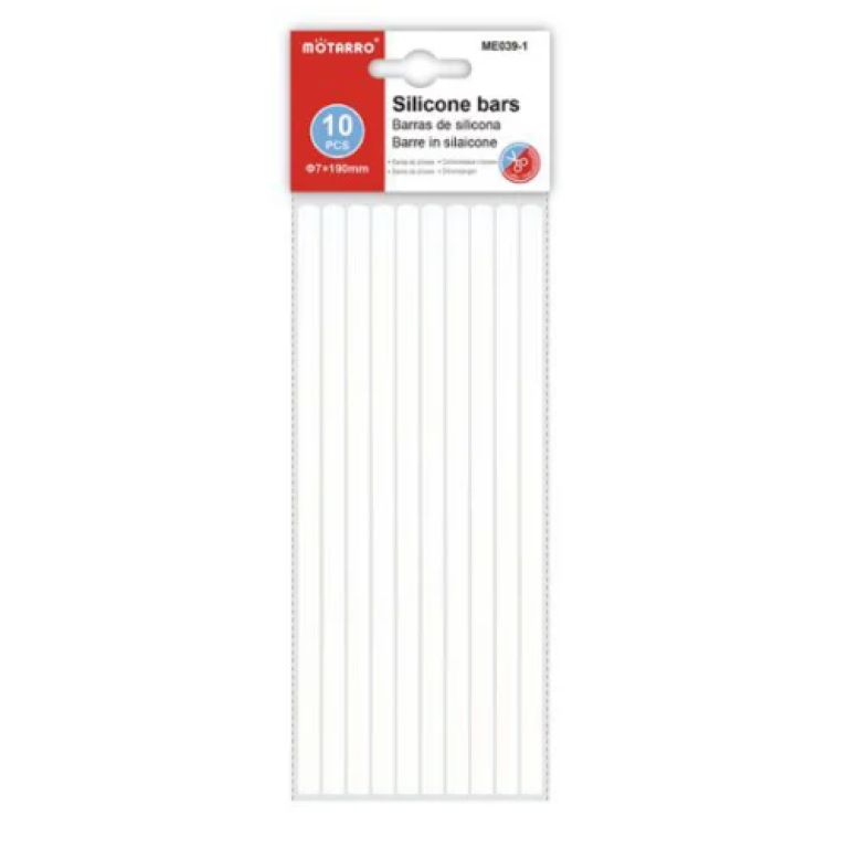 Ράβδοι Σιλικόνης Διαφανείς 7mm x 19 cm 10τεμ. για Πιστόλι Θερμοκόλλησης Μotarro ME039-1