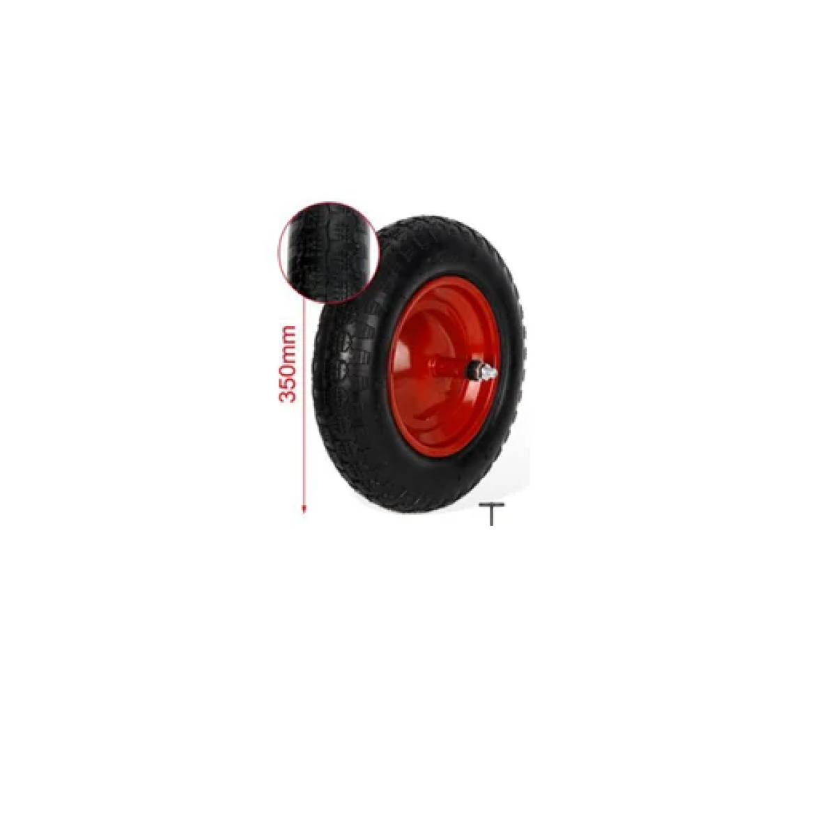 Ρόδα 350mm 14'' για καρότσια, κατασκευές και βιομηχανική χρήση 2315066 - Image 2