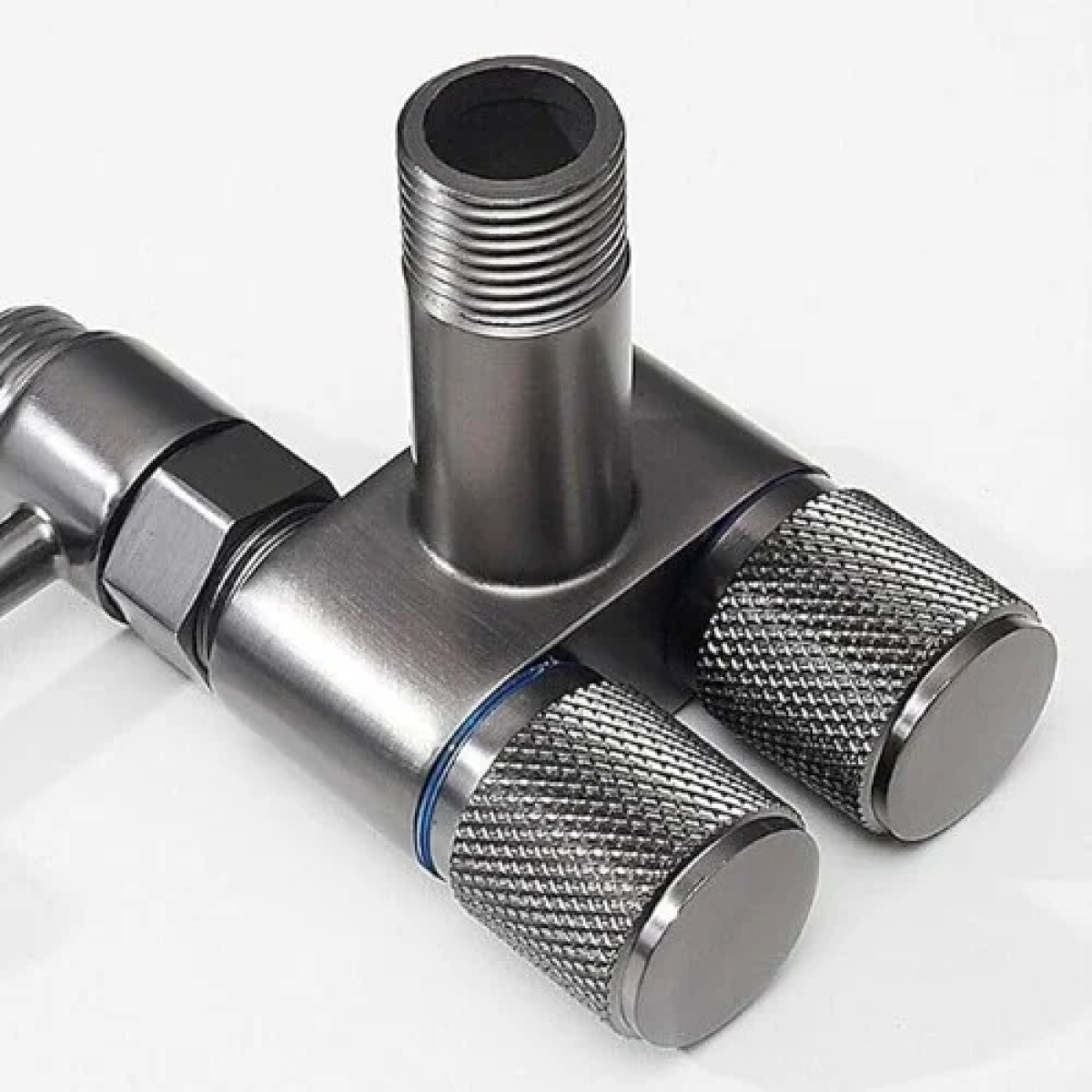 Σετ Ντους Μπιντέ με Σπιράλ και Βάση Μεταλλικό - Σκούρο Γκρι