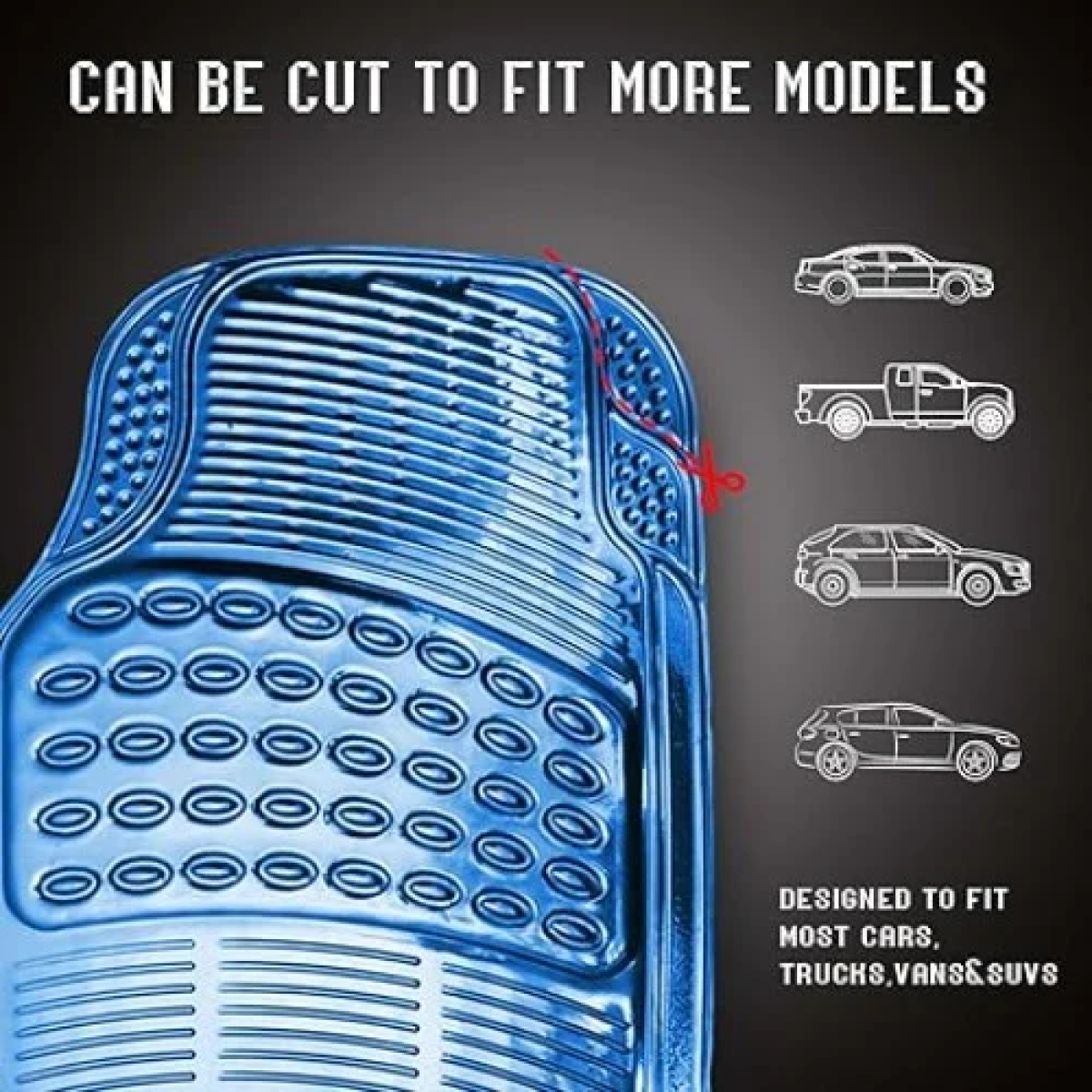 Σετ Πατάκια Αυτοκινήτου 4τμχ Μπλε Kmt Style 2000118