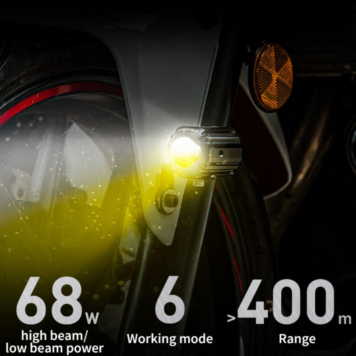 Σετ προβολάκια μοτοσυκλέτας 68W Motowolf L2