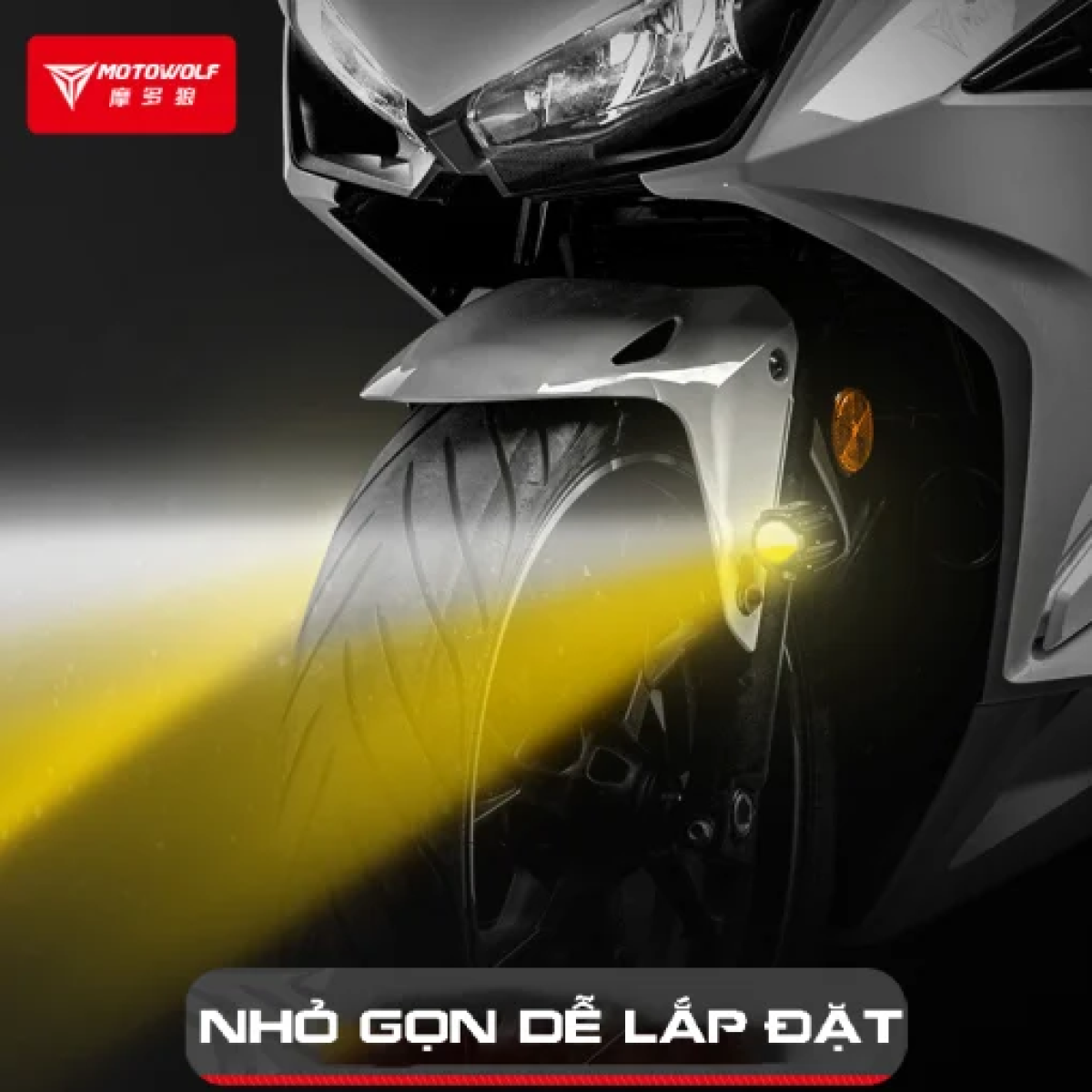 Σετ προβολάκια μοτοσυκλέτας 68W Motowolf L2