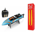 Σκάφος HELIFAR RC, σκάφος τηλεχειρισμού υψηλής ταχύτητας 2,4 GHz για ενήλικες, ραδιοελεγχόμενο σκάφος αναστροφής 180°, παιδικά αγωνιστικά σκάφη 20 mph, συναγερμός χαμηλής τάσης Μπλε και ΔΩΡΟ η λαμπάδα