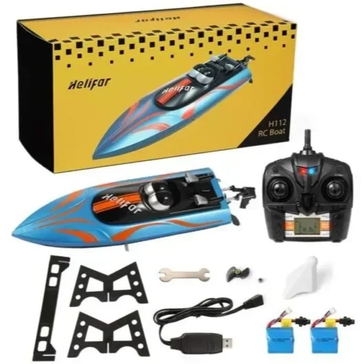 Σκάφος HELIFAR RC, σκάφος τηλεχειρισμού υψηλής ταχύτητας 2,4 GHz για ενήλικες, ραδιοελεγχόμενο σκάφος αναστροφής 180°, παιδικά αγωνιστικά σκάφη 20 mph, συναγερμός χαμηλής τάσης Μπλε και ΔΩΡΟ η λαμπάδα - Image 3