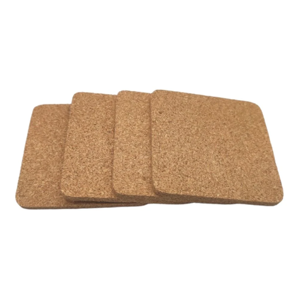 Σουβέρ Τετράγωνα Σετ 4/τεμ από Φελλό 9.5x0.5cm KMT Style