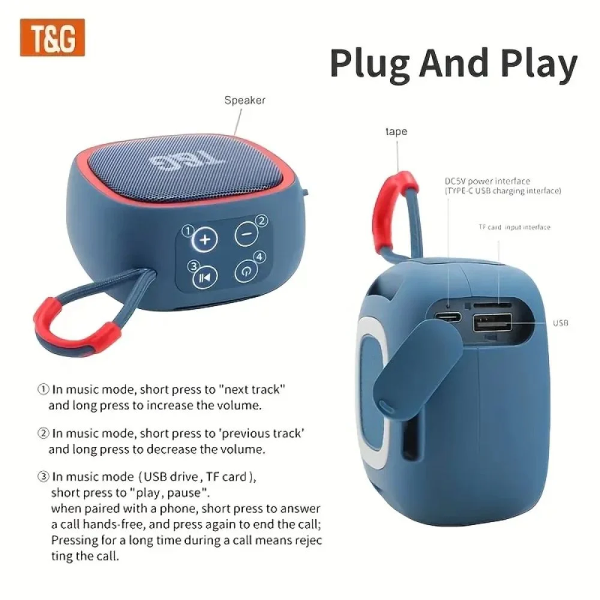 T&G TG-659 Ηχείο Bluetooth 5W με Ραδιόφωνο Πράσινο